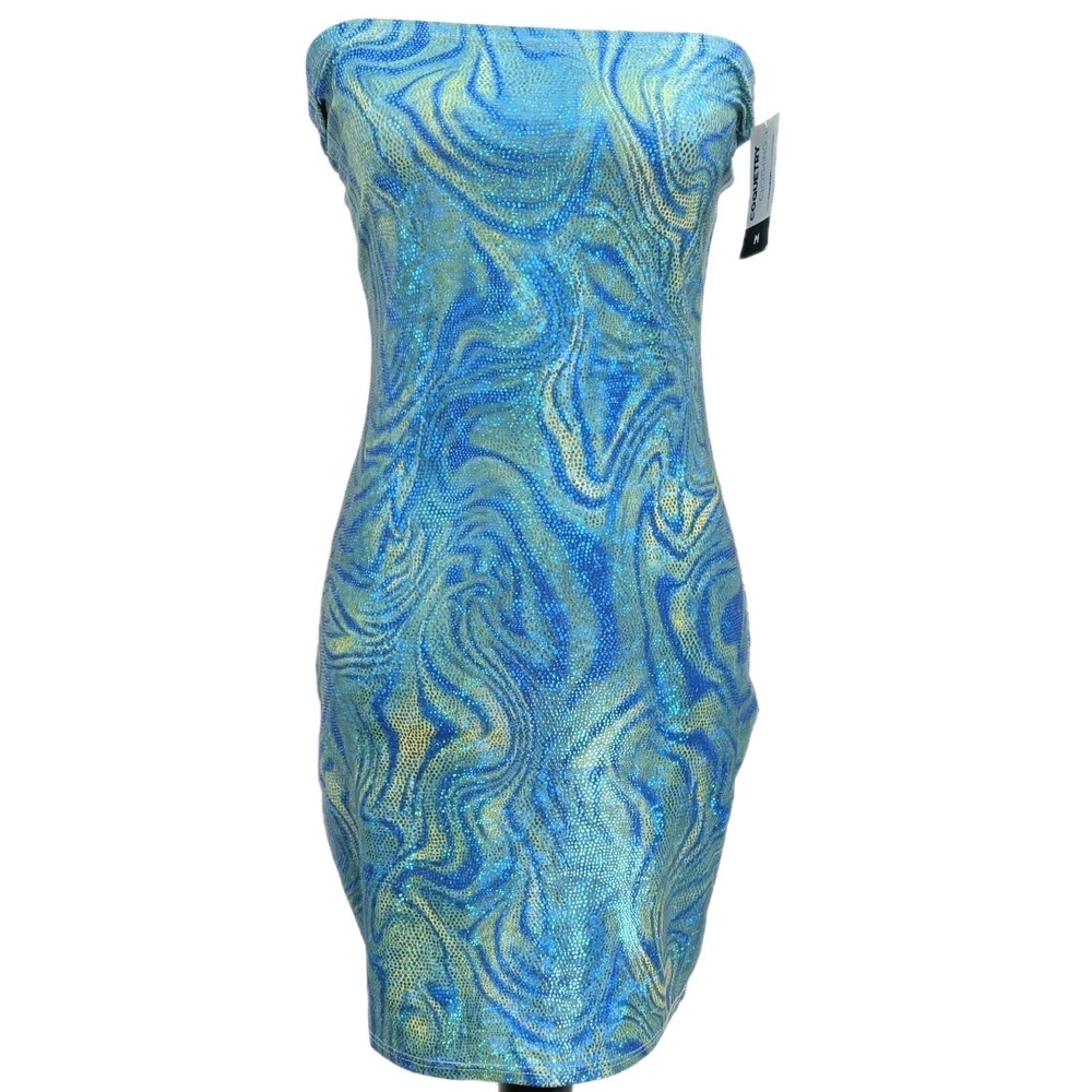 NWT Coquetry Aquamarine Shimmer Bodycon Dress Women's Size Medium